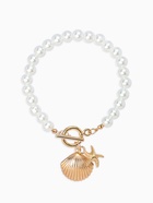 Набор 2 предмета: бусы. браслет «Жемчуг. Ракушка вонголе», L=18/42 см, №8, белый в золоте - Фото 5