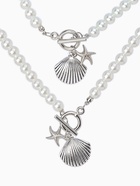 Набор 2 предмета: бусы. браслет «Жемчуг. Ракушка вонголе», L=18/42 см, №8, белый в серебре - Фото 2