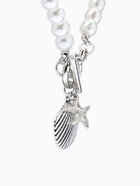 Набор 2 предмета: бусы. браслет «Жемчуг. Ракушка вонголе», L=18/42 см, №8, белый в серебре - фото 68180267