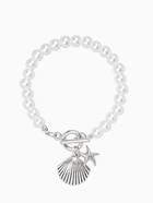 Набор 2 предмета: бусы. браслет «Жемчуг. Ракушка вонголе», L=18/42 см, №8, белый в серебре - фото 68180269