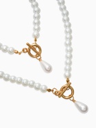 Набор 2 предмета: бусы. браслет «Жемчуг. Капелька», L=18/42 см, №8, белый в золоте - Фото 2