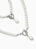 Набор 2 предмета: бусы. браслет «Жемчуг. Капелька», L=18/42 см, №8, белый в серебре - Фото 2