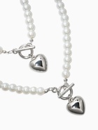 Набор 2 предмета: бусы. браслет «Жемчуг. Сердце», L=18/42 см, №8, белый в серебре - фото 68180283