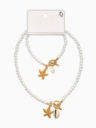 Набор 2 предмета: бусы. браслет «Жемчуг. Звезда», L=18/42 см, №6, белый в золоте - фото 68180287