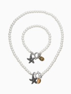 Набор 2 предмета: бусы. браслет «Жемчуг. Звезда», L=18/42 см, №6, белый в серебре - фото 68180288