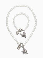 Набор 2 предмета: бусы. браслет «Жемчуг. Ракушка», L=18/42 см, №8, белый в серебре - фото 68180294