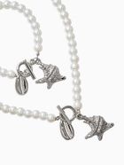 Набор 2 предмета: бусы. браслет «Жемчуг. Ракушка», L=18/42 см, №8, белый в серебре - фото 68180295