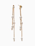 Серьги висячие «Жемчужные капли», белые в золоте - фото 68180297