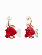 Серьги из стекла «Море. Рыба», красные в золоте - фото 68180322