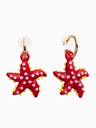 Серьги из стекла «Море. Звезда», красные в золоте - фото 68180329