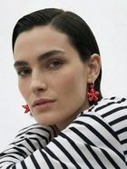 Серьги из стекла «Море. Звезда», красные в золоте - фото 68180330