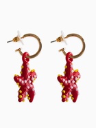 Серьги из стекла «Море. Звезда», красные в золоте - фото 68180331