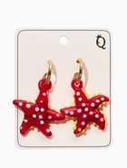 Серьги из стекла «Море. Звезда», красные в золоте - фото 68180332