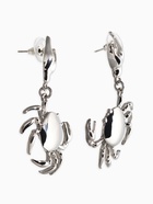 Серьги висячие «Краб», цвет серебро - фото 68180339