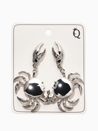 Серьги висячие «Краб», цвет серебро - фото 68180340