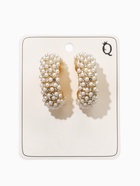 Серьги кольца «Жемчужная россыпь», белые в золоте - фото 68180352