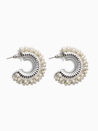 Серьги кольца «Жемчужная россыпь», белые в серебре - фото 68180355