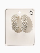 Серьги кольца «Жемчужная россыпь», белые в серебре - фото 68180356