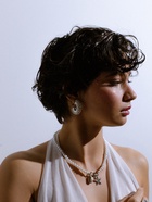 Серьги кольца «Жемчужная россыпь», белые в серебре - Фото 2