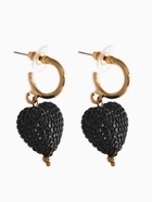 Серьги с подвесками «Вечернее сердце», чёрные в золоте - фото 68180358