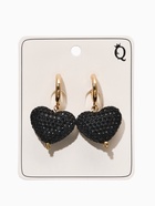 Серьги с подвесками «Вечернее сердце», чёрные в золоте - фото 68180359