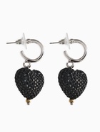 Серьги с подвесками «Сияние вечера» сердце, чёрные в серебре - фото 68180362