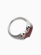 Кольцо «Корейский стиль. Сердце», размер 17, бордовое в серебре - фото 68180378