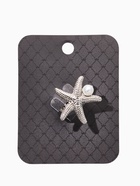 Кольцо «Морская звезда с жемчугом», безразмерное, белое в серебре - фото 68180388