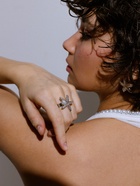 Кольцо «Морская звезда с жемчугом», безразмерное, белое в серебре  (артикул 10937083)  большой выбор товаров оптом и в розницу по низким ценам с доставкой