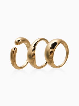 Набор колец «Новый стиль. Минимализм линий», 3 шт. размер МИКС, цвет золото