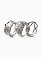 Набор колец «Новый стиль. Жемчуг и Цепь», 3 шт. размер МИКС, белый в серебре - фото 68180404