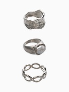 Набор колец «Новый стиль. Жемчуг и Цепь», 3 шт. размер МИКС, белый в серебре - фото 68180406