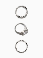 Набор колец «Новый стиль. Жемчуг и Цепь», 3 шт. размер МИКС, белый в серебре - фото 68180407