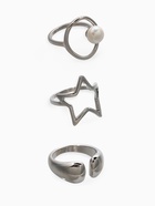 Набор колец «Новый стиль. Космос», 3 шт. размер МИКС, белый в серебре - фото 68180416