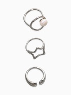 Набор колец «Новый стиль. Космос», 3 шт. размер МИКС, белый в серебре - фото 68180417