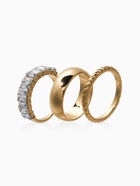 Набор колец «Новый стиль. Дорожка», 3 шт. размер МИКС, белый в золоте - фото 809458468