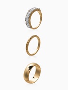 Набор колец «Новый стиль. Дорожка», 3 шт. размер МИКС, белый в золоте - фото 68180425