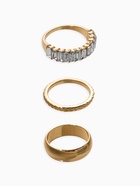 Набор колец «Новый стиль. Дорожка», 3 шт. размер МИКС, белый в золоте - фото 68180426