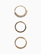 Набор колец «Новый стиль. Дорожка», 3 шт. размер МИКС, белый в золоте - фото 68180427