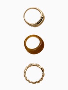 Набор колец «Новый стиль. натюрель», 3 шт. размер МИКС, цвет золото, коричневый - фото 68180432