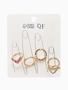 Набор колец «Новый стиль. Сердца и Бесконечность», 5 шт. размер МИКС, бело-розовый в золоте - фото 68180438