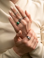 Набор колец «Новый стиль. Малахит», 5 шт. размер МИКС, цвет изумрудный в серебре - Фото 2