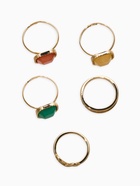 Набор колец «Новый стиль. Камни», 5 шт. размер МИКС, цветной в золоте - фото 68180462