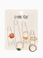 Набор колец «Новый стиль. Камни», 5 шт. размер МИКС, цветной в золоте - фото 68180463