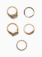 Набор колец «Новый стиль. Жемчуг», 5 шт. размер МИКС, белый в золоте - фото 68180471