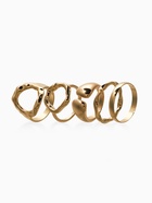 Набор колец «Новый стиль. Мятый», 5 шт. размер МИКС, цвет золото - фото 68180479