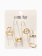 Набор колец «Новый стиль. Мятый», 5 шт. размер МИКС, цвет золото - фото 68180483