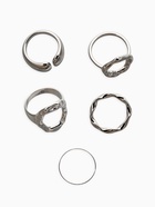 Набор колец «Новый стиль. Мятый», 5 шт. размер МИКС, цвет серебро - фото 68180487