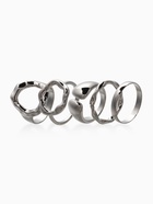 Набор колец «Новый стиль. Мятый», 5 шт. размер МИКС, цвет серебро - фото 68180484