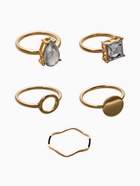 Набор колец «Новый стиль. Кристалл», 5 шт. размер МИКС, белый в золоте - фото 68180491